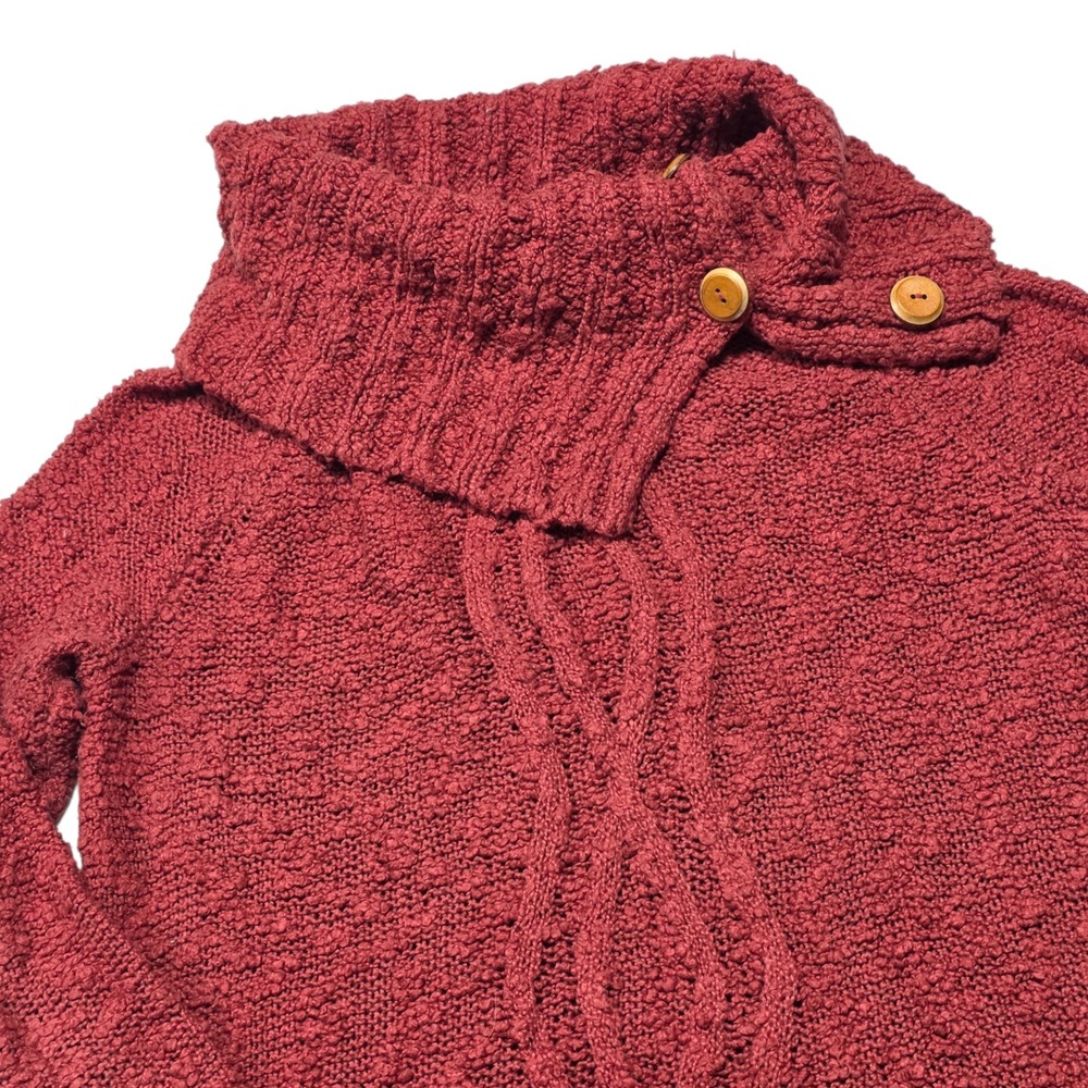 Moth Anthropologie Sweater Womens Small Cable Knit Cowl Neck Button Tunic